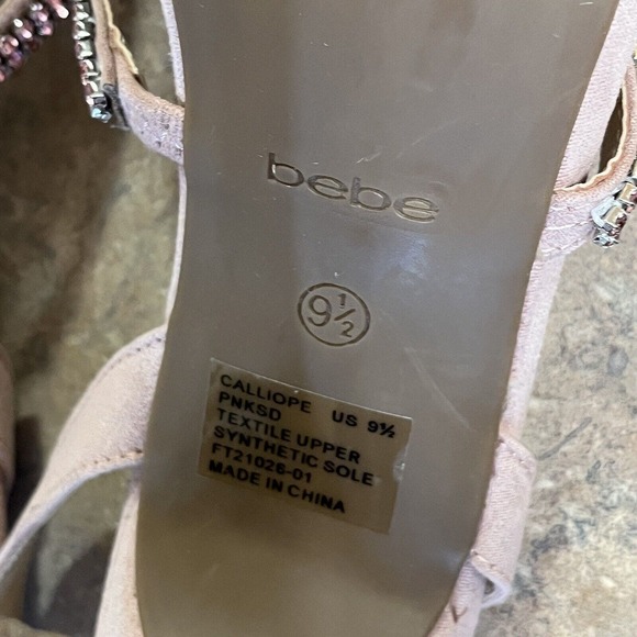 Bebe Calliope Rhinestone Square Toe Stiletto Heels Pink Women’s Size 9.5 - Picture 11 of 12